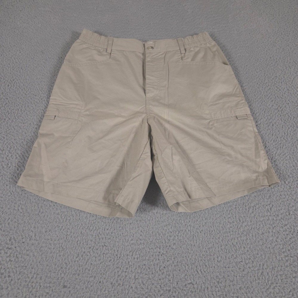 VINTAGE Columbia Shorts Womens 10 Khaki Tan Cotton Cargo Utility Pockets Y2K